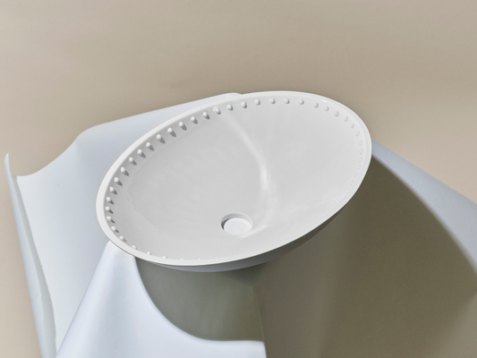 ovales Waschbecken Perl | 2016 | 56 cm | weiss biskuit glasiert