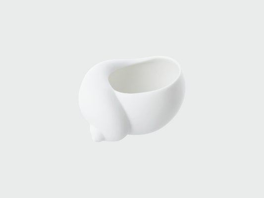 Schnecke Salz-und Pfeffer links | 1707b | weiss biskuit glasiert