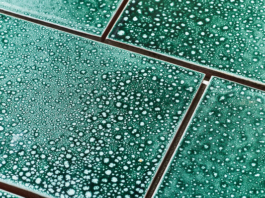 Tile | Raindrops forest green