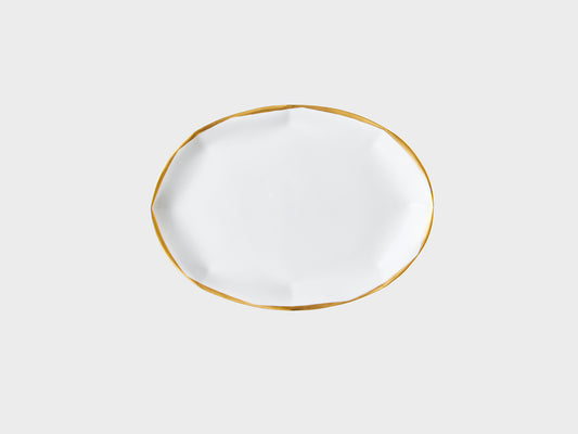 Tablett | 19 cm | 1818 | weiß biskuit glasiert mit Goldstaffage