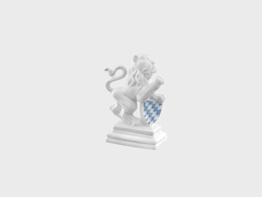 Löwe mit rechte Pranke hoch | 705a | 9 cm | weiss-blau