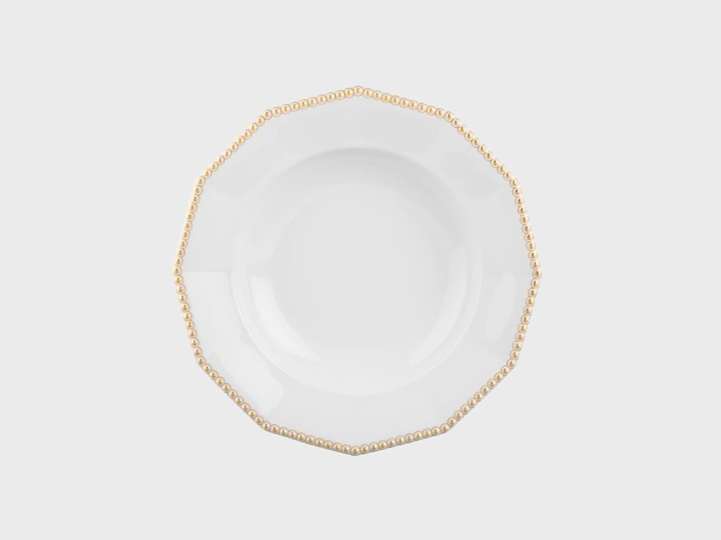 Teller tief | Perl | Gold | 25 cm