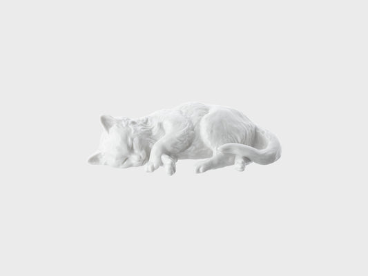 liegndes Kätzchen | 689 | 4 cm | glasiert und elfenbeinfarbig gebrannt