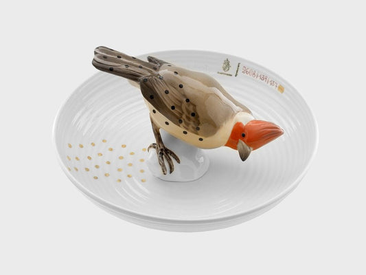 Schale mit Vogel | 21 cm | 1762b | 2608 | handbemalt in Aufglasur und Unterglasurtechnik
