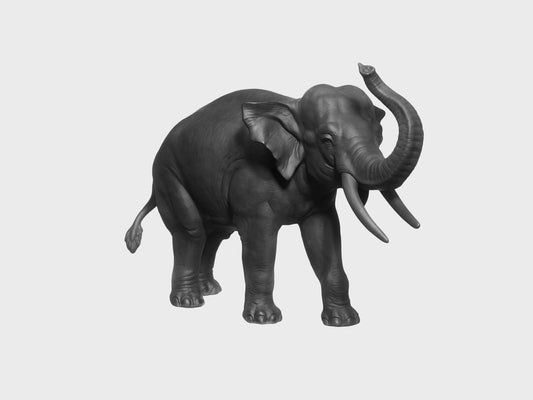 Elefant mit Rüssel aufwärts | 811aQS | 24 cm | schwarz biskuit