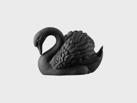 Schwan geschlossenen Flügel | 976bQS |6 cm | schwarz biskuit