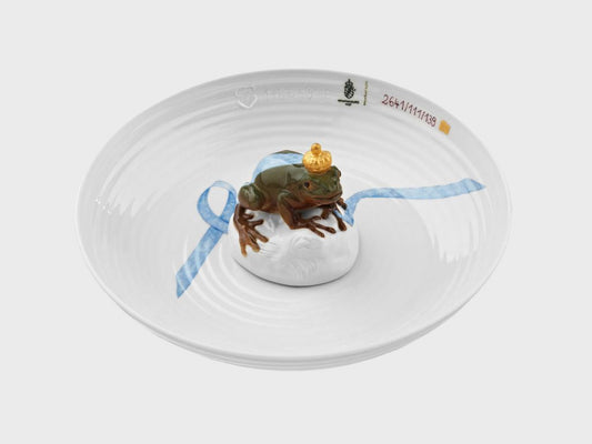 Schale mit Frosch | 21 cm | 1762f | 2641 | handbemalt in Aufglasur und Unterglasurtechnik