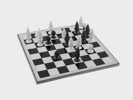 Schachbrett mit Figuren im Etui | 2125/1 | schwarz weiss