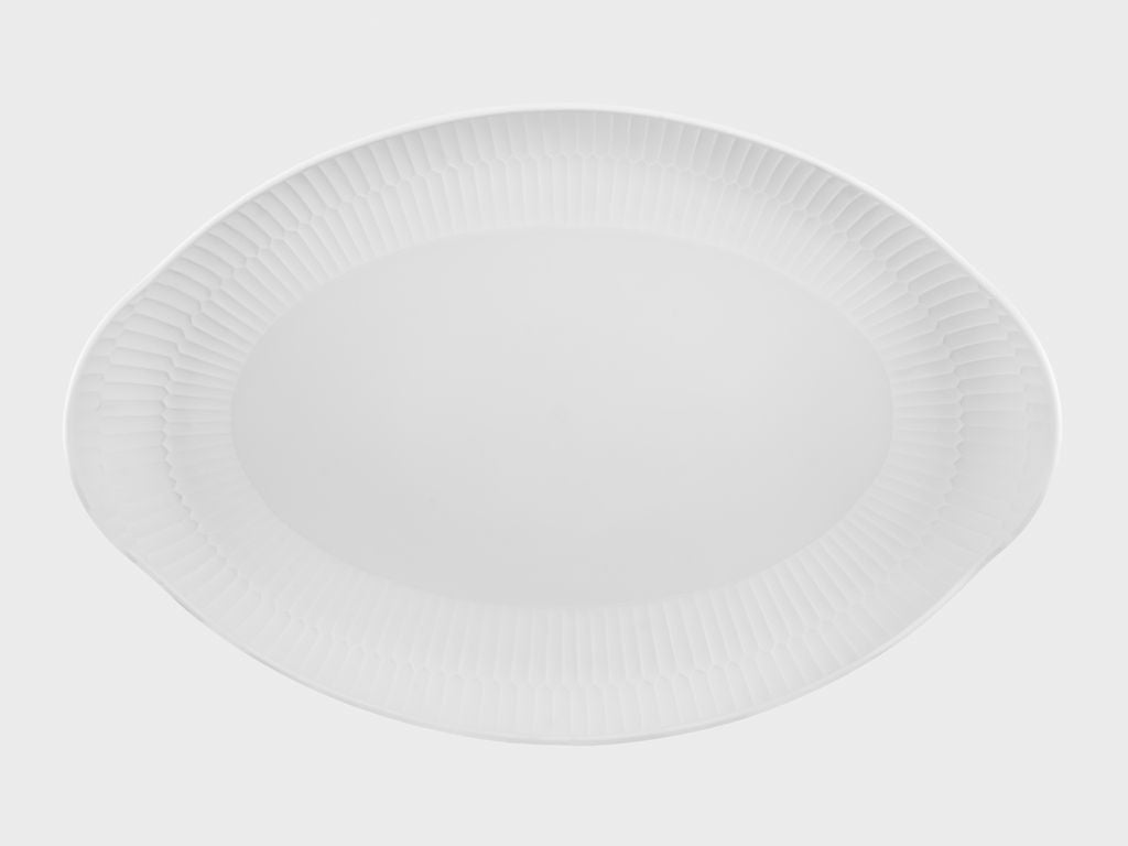ovale Platte | 5 | 37 cm | weiss biskuit glasiert