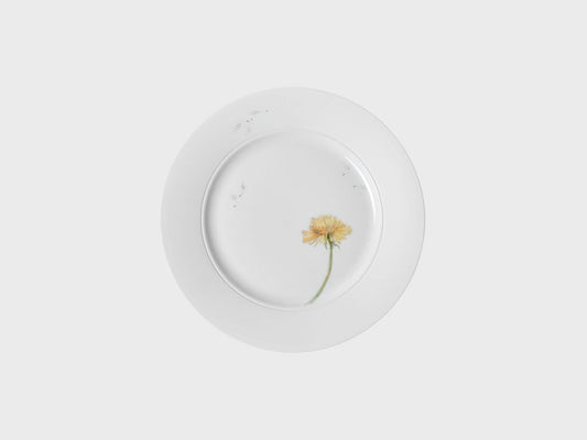 Frühstück-Dessert-Teller | 21 cm | 820 | 2648 | Pusteblume auf weiss biskuit glasiert