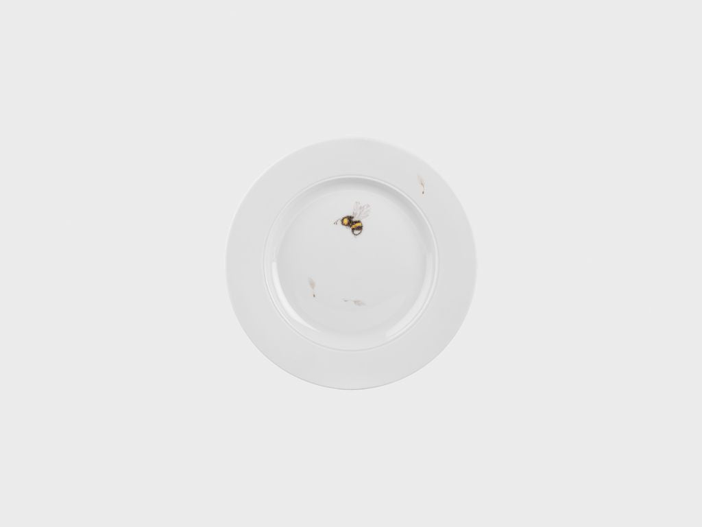 Brotteller | 16 cm | 820 | 2648 | Pusteblume auf weiss biskuit glasiert