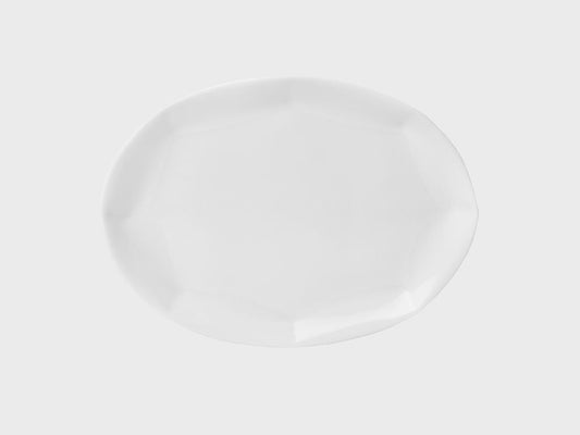 ovales Tablett| 19 cm | 1818 | aussen weiss biskuit und innen glasiert