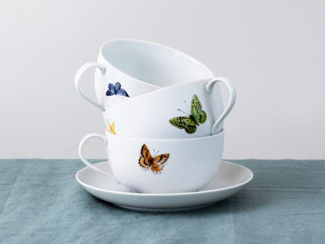 Kaffee-Tasse | 193/1 | 2627 | 2655 | Papilio auf weiss biskuit glasiert