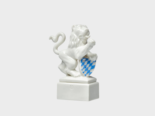 Löwe mit rechte Pranke hoch | 705c | 10 cm | weiss-blau