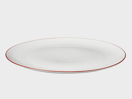 Plate Coupe | Lotos | Red colour rim | 27 cm