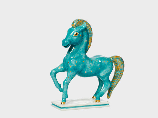 Antikes Pferd | 2069 | 16 cm | Ausführung I in türkis/gold
