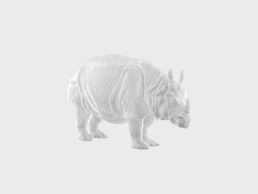Rhinozeros Clara | 1826 | 21 cm | glasiert und elfenbeinfarbig gebrannt