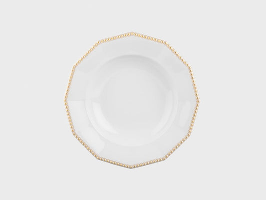 Plate deep | Perl | Gold | 25 cm