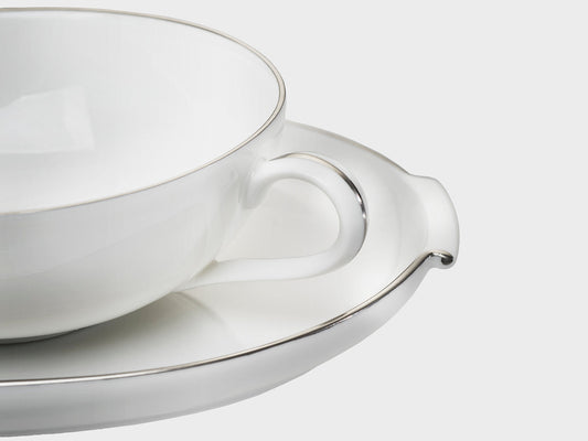 Teetasse inkl. Tablett | Lotos | Platinrand