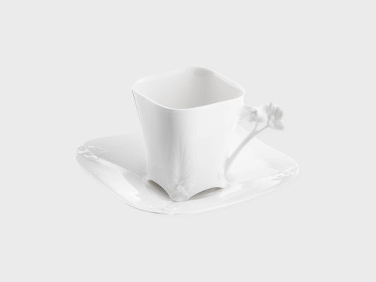 Espresso cup with flower handle